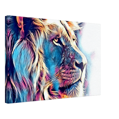 Chromatic King – Vibrant Abstract Lion Wall Art Print - Canvas - 40x60 cm / 16x24″ -