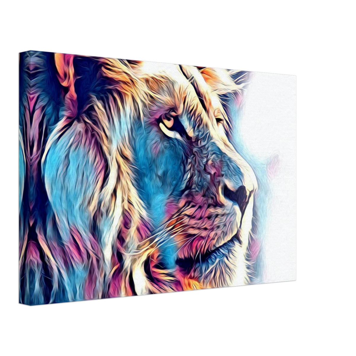 Chromatic King – Vibrant Abstract Lion Wall Art Print - Canvas - 30x45 cm / 12x18″ -