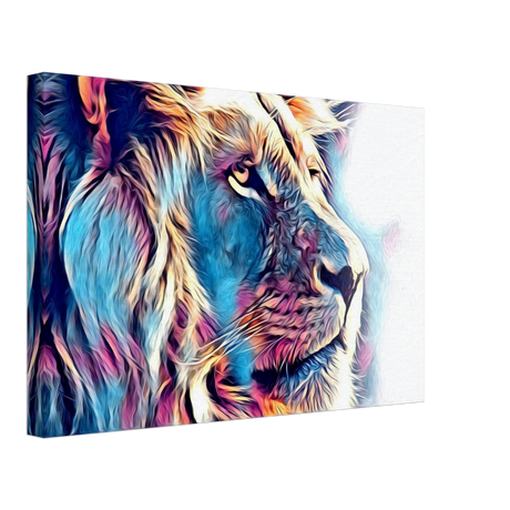 Chromatic King – Vibrant Abstract Lion Wall Art Print - Canvas - 30x45 cm / 12x18″ -