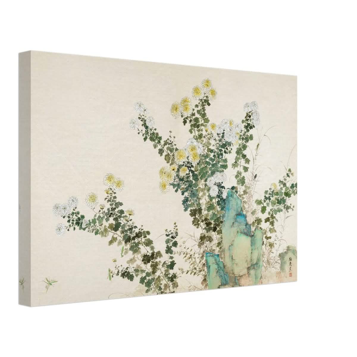 Chrysanthemum Serenity | Traditional Chinese Botanical wall art print - Canvas - 30x45 cm / 12x18″ -