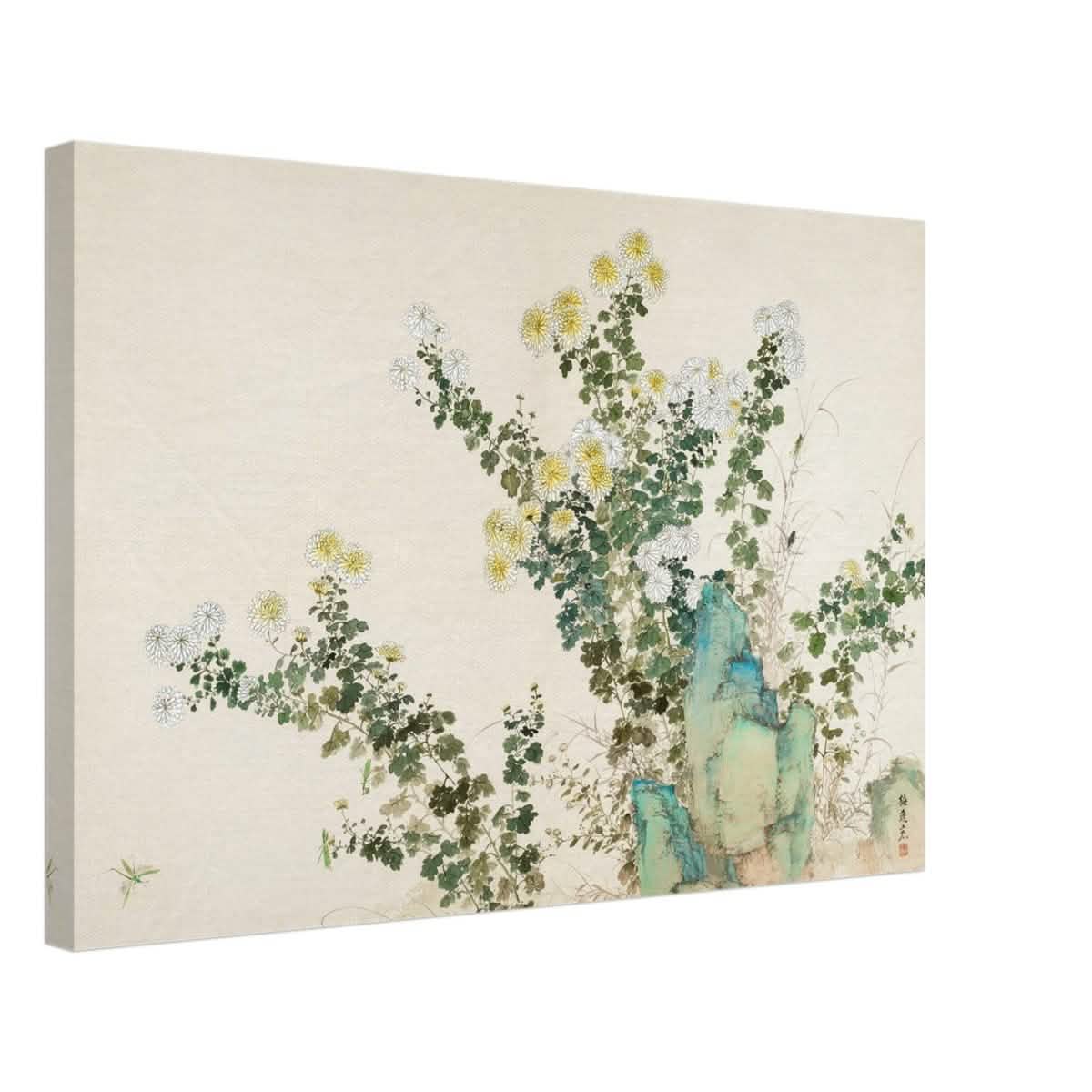 Chrysanthemum Serenity | Traditional Chinese Botanical wall art print - Canvas - 40x60 cm / 16x24″ -