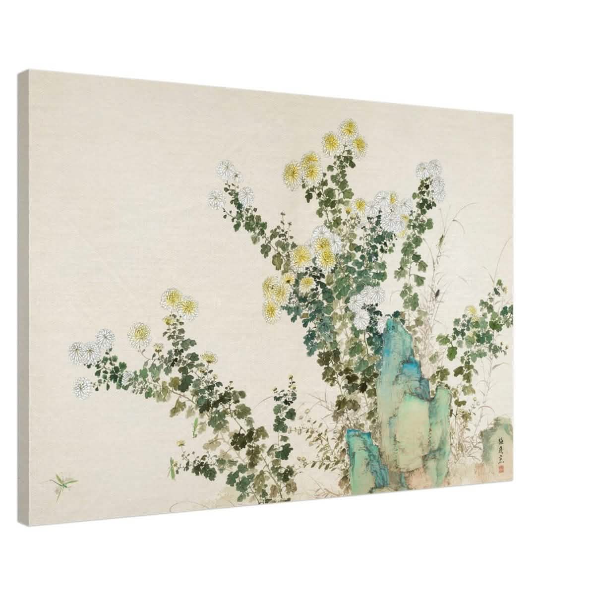 Chrysanthemum Serenity | Traditional Chinese Botanical wall art print - Canvas - 60x90 cm / 24x36″ -