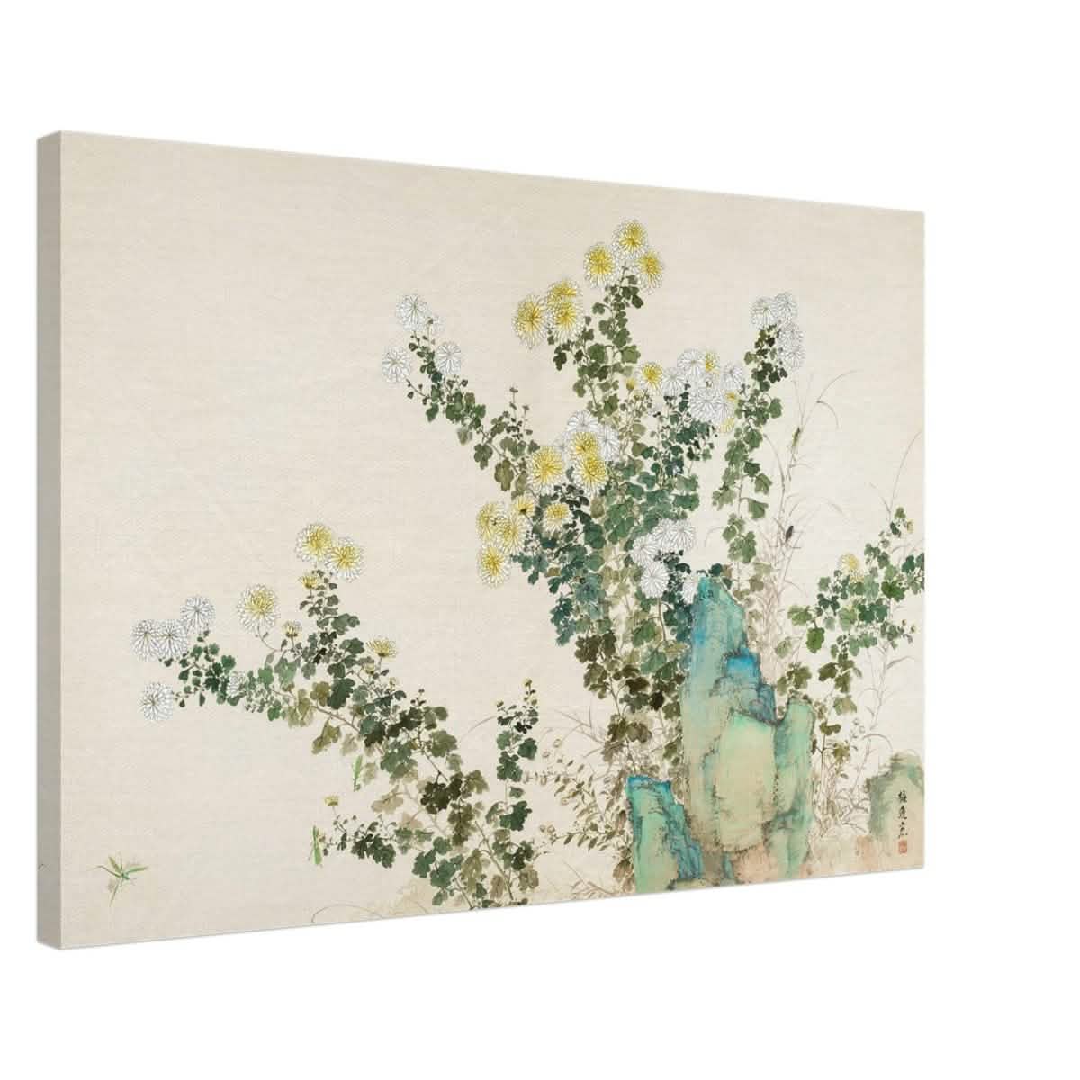 Chrysanthemum Serenity | Traditional Chinese Botanical wall art print - Canvas - 50x75 cm / 20x30″ -