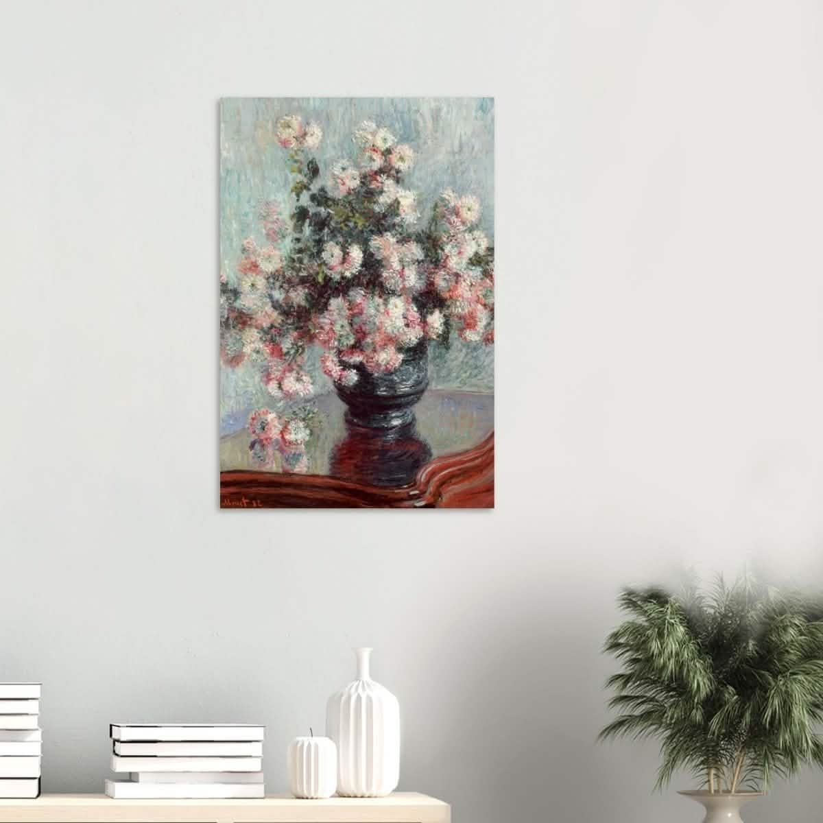 Chrysanthemums by Claude Monet - Wood Prints - 50x75 cm / 20x30″ - 20 mm