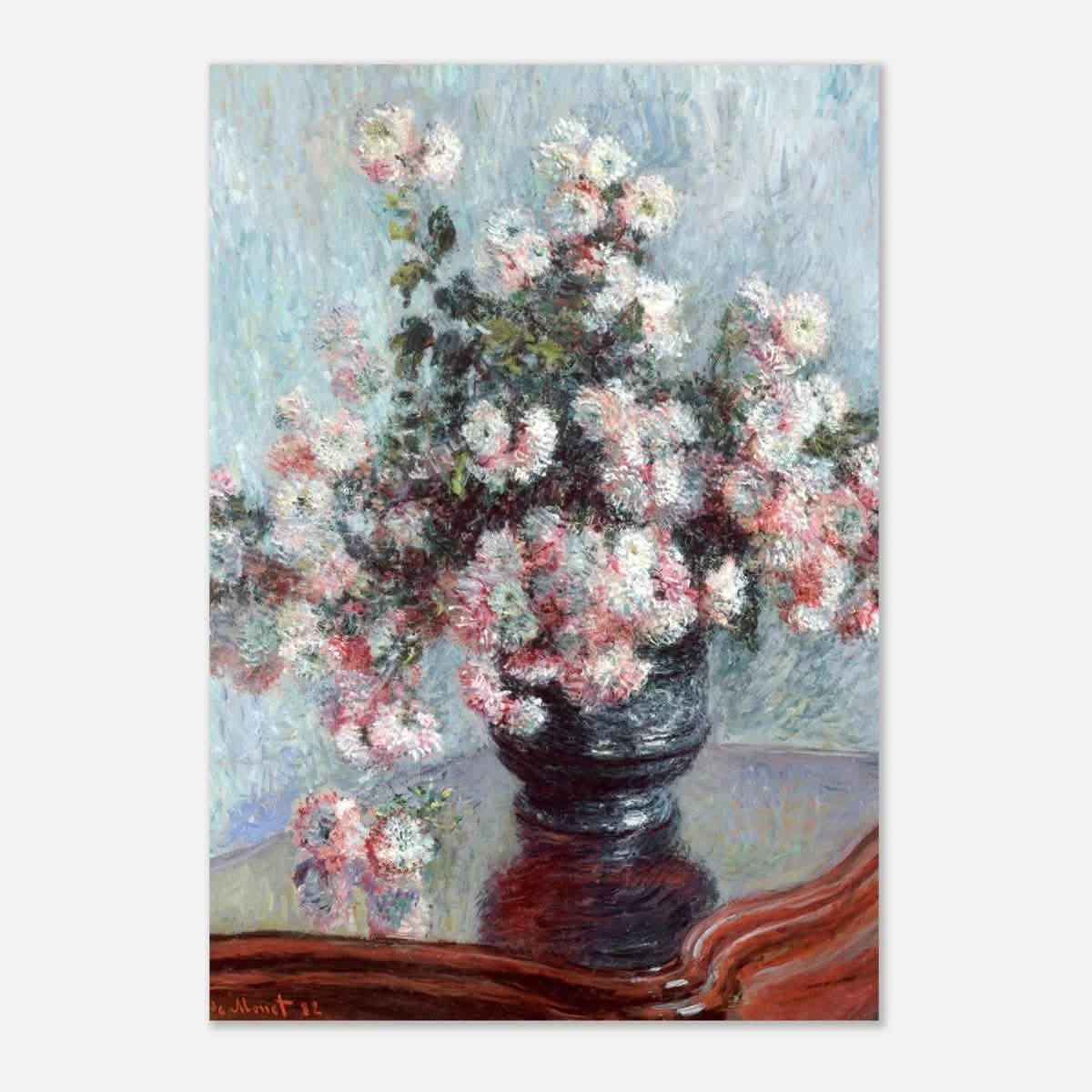 Chrysanthemums by Claude Monet - Aluminum Print - 70x100 cm / 28x40″ -