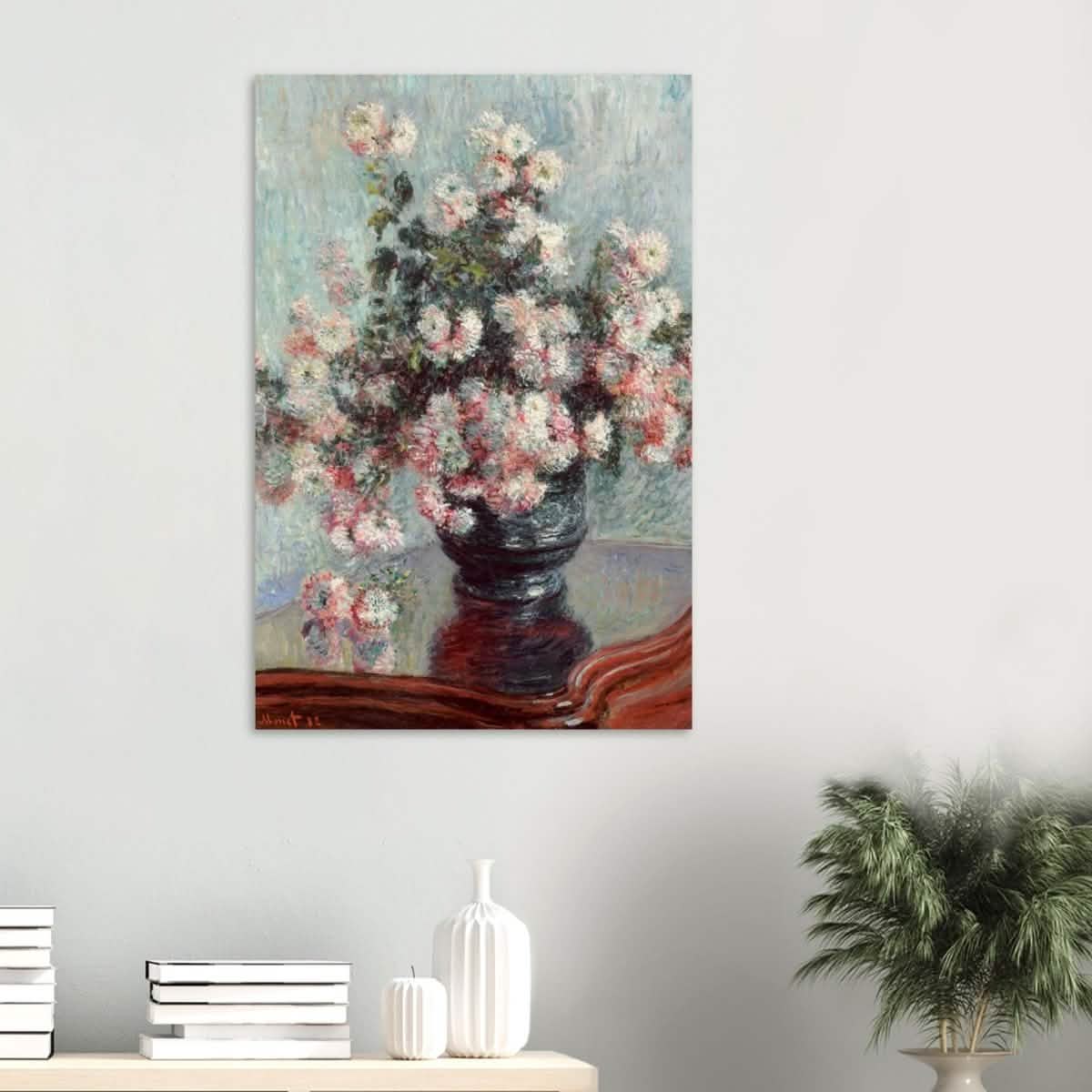 Chrysanthemums by Claude Monet - Wood Prints - 60x90 cm / 24x36″ - 20 mm