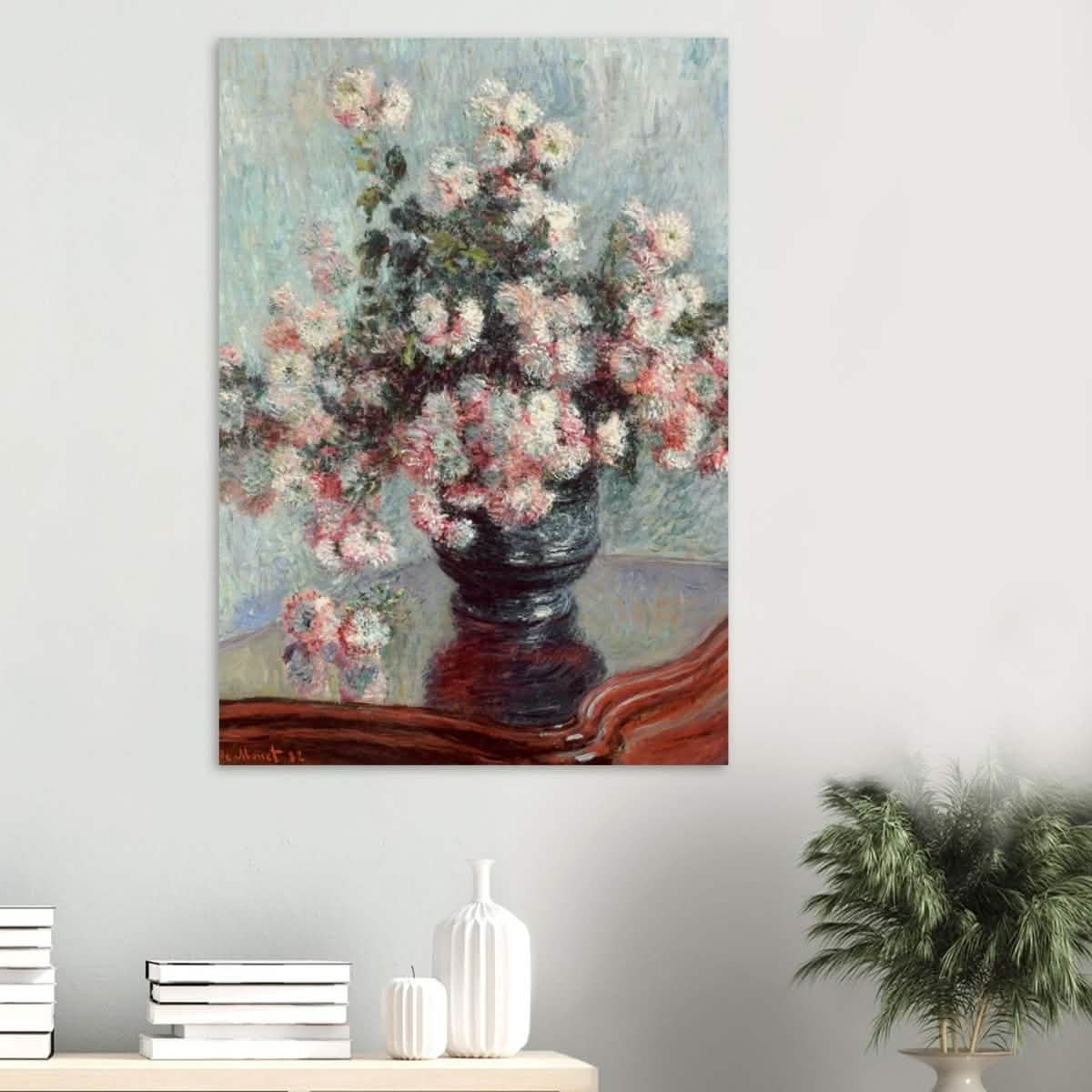Chrysanthemums by Claude Monet - Wood Prints - 70x100 cm / 28x40″ - 20 mm