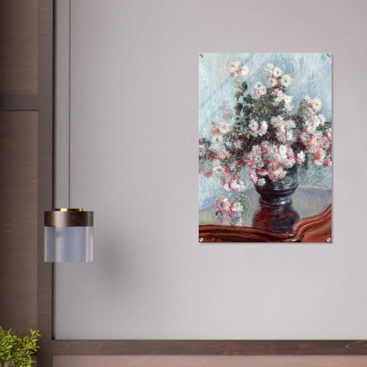 Chrysanthemums by Claude Monet - Acrylic Print - 70x100 cm / 28x40″ -