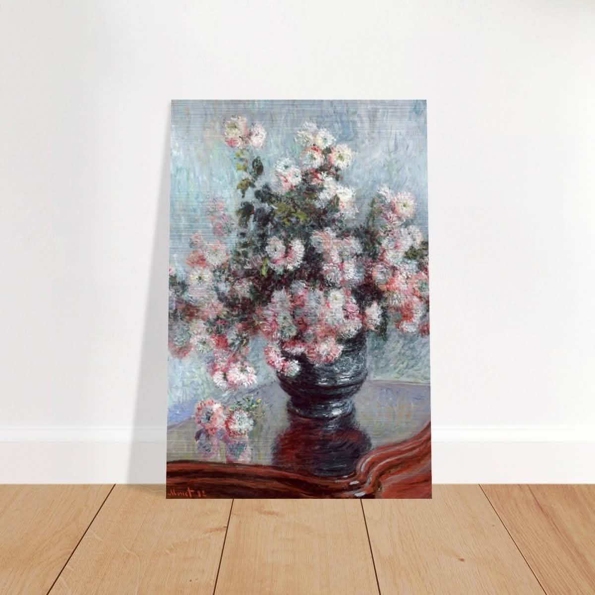 Chrysanthemums by Claude Monet - Brushed Aluminum Print - 40x60 cm / 16x24″ -