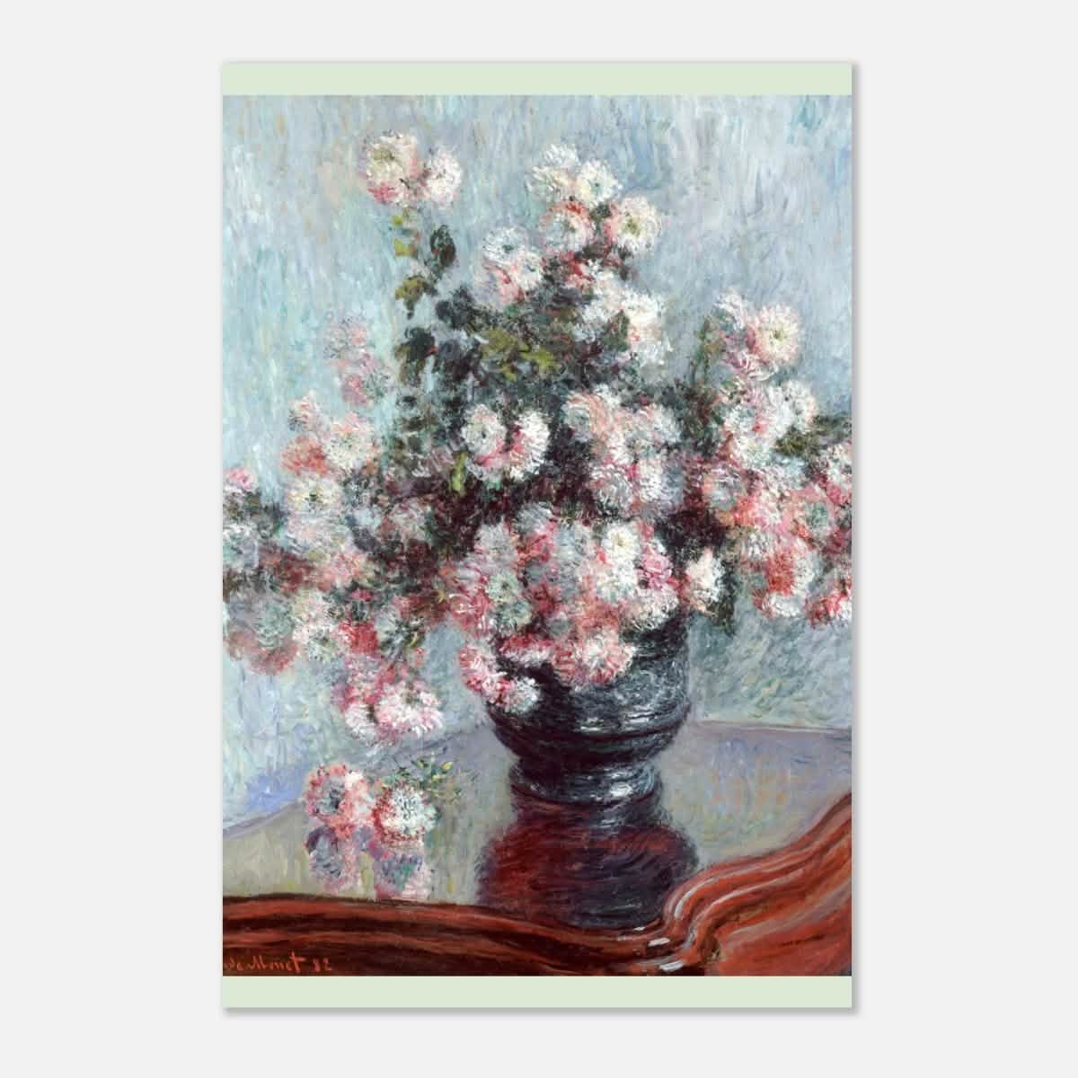 Chrysanthemums by Claude Monet - Aluminum Print - 30x45 cm / 12x18″ -