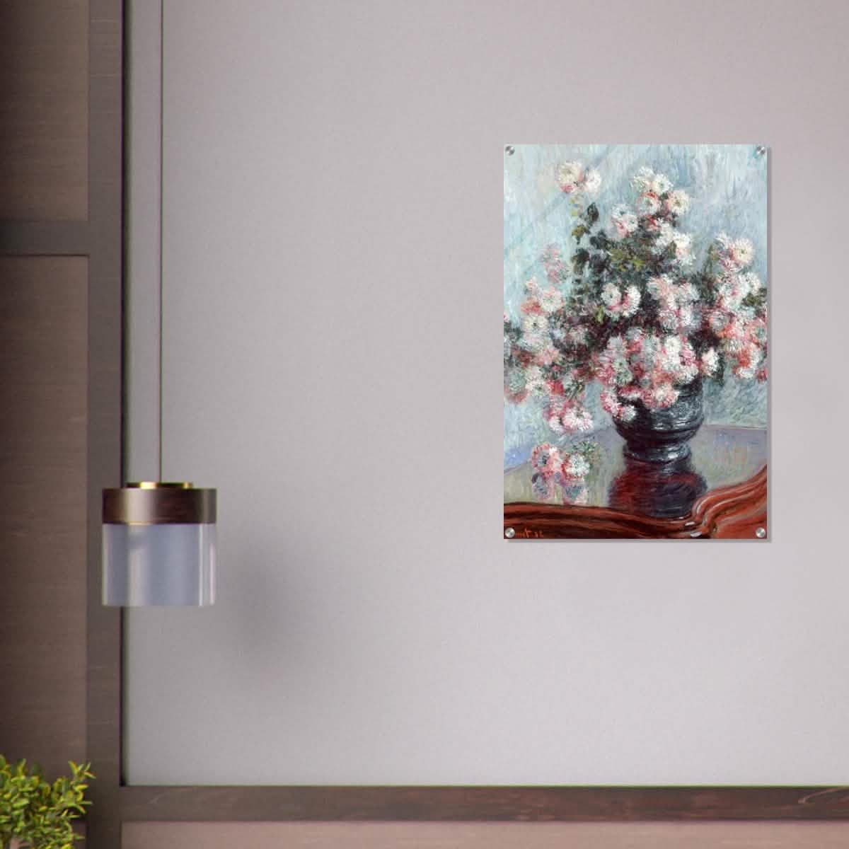 Chrysanthemums by Claude Monet - Acrylic Print - 60x90 cm / 24x36″ -