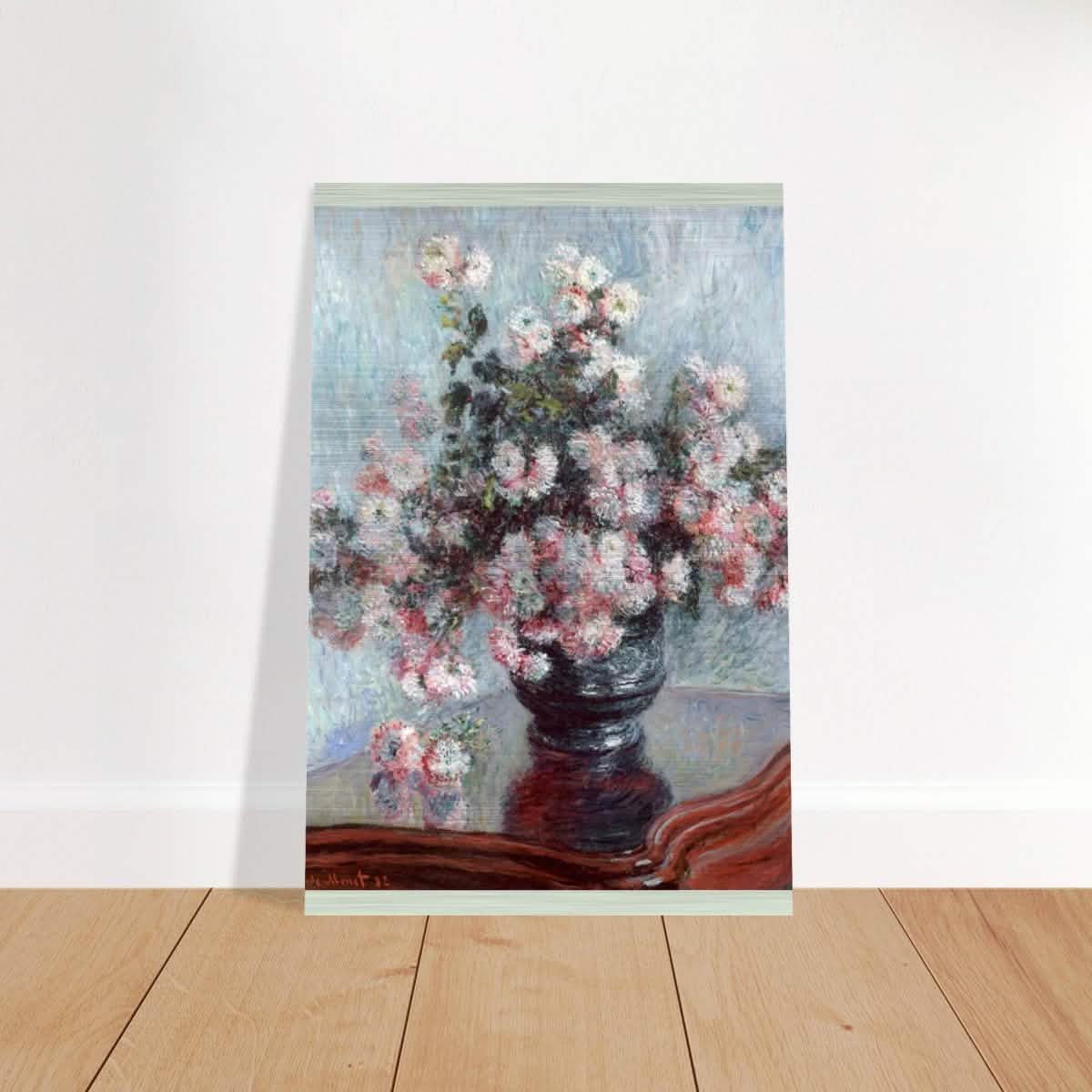 Chrysanthemums by Claude Monet - Brushed Aluminum Print - 30x45 cm / 12x18″ -