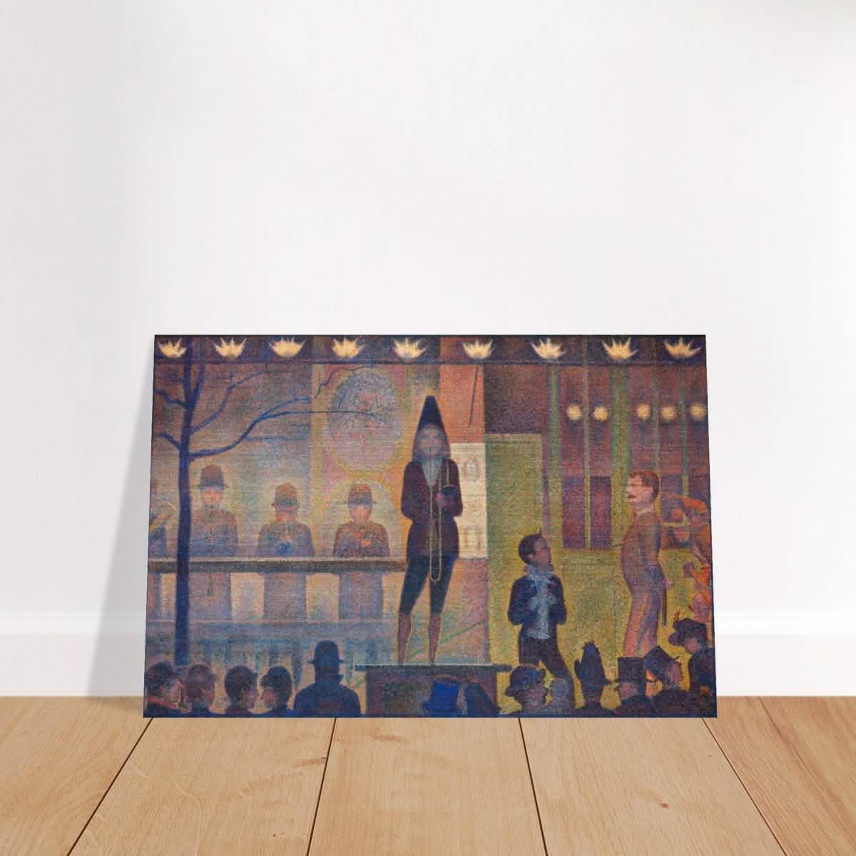Circus Sideshow by Georges Seurat | Vintage wall art print - Brushed Aluminum Print - 30x45 cm / 12x18″ -