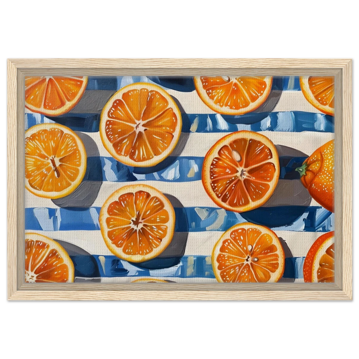 “Citrus Splash” | Wall Art Print - Framed Canvas - 30x45 cm / 12x18″ - Wood frame