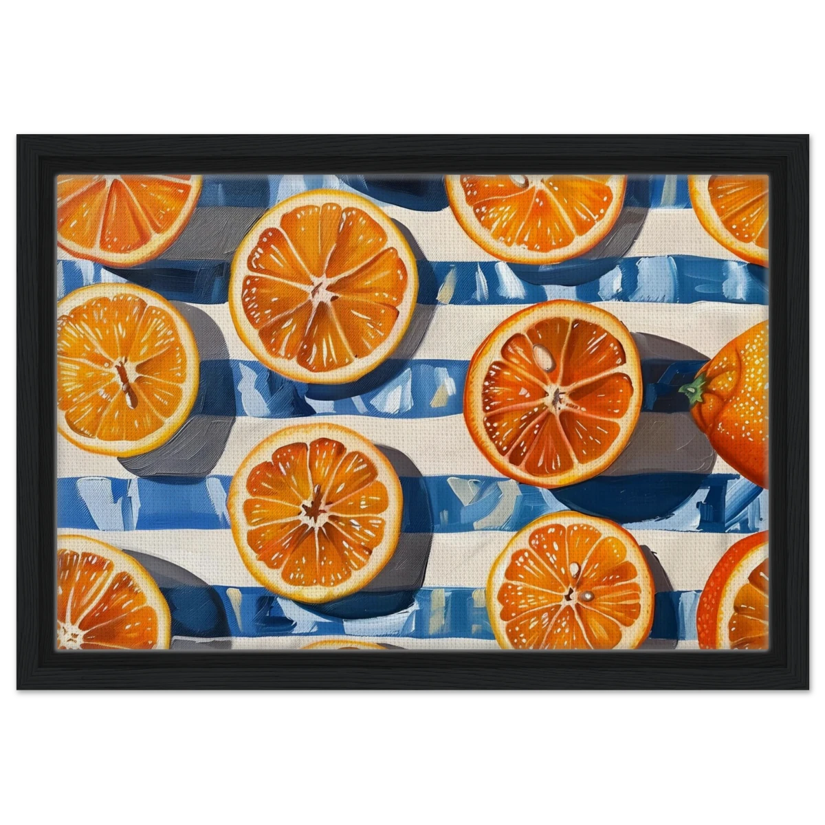 “Citrus Splash” | Wall Art Print - Framed Canvas - 30x45 cm / 12x18″ - Black frame