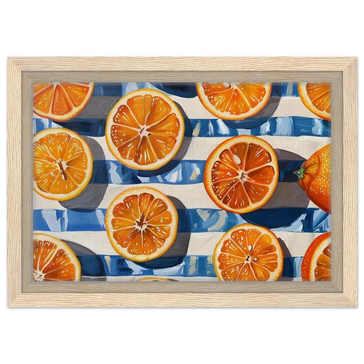“Citrus Splash” | Wall Art Print - Framed Canvas - 20x30 cm / 8x12″ - Wood frame