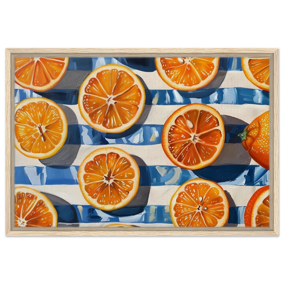 “Citrus Splash” | Wall Art Print - Framed Canvas - 50x75 cm / 20x30″ - Wood frame