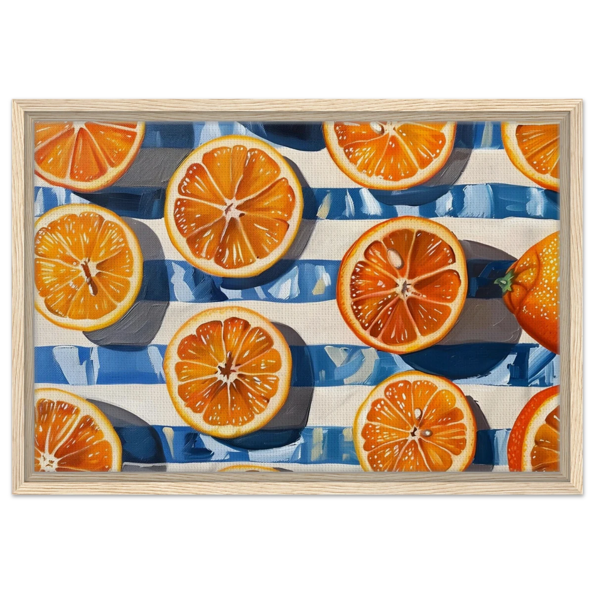 “Citrus Splash” | Wall Art Print - Framed Canvas - 40x60 cm / 16x24″ - Wood frame