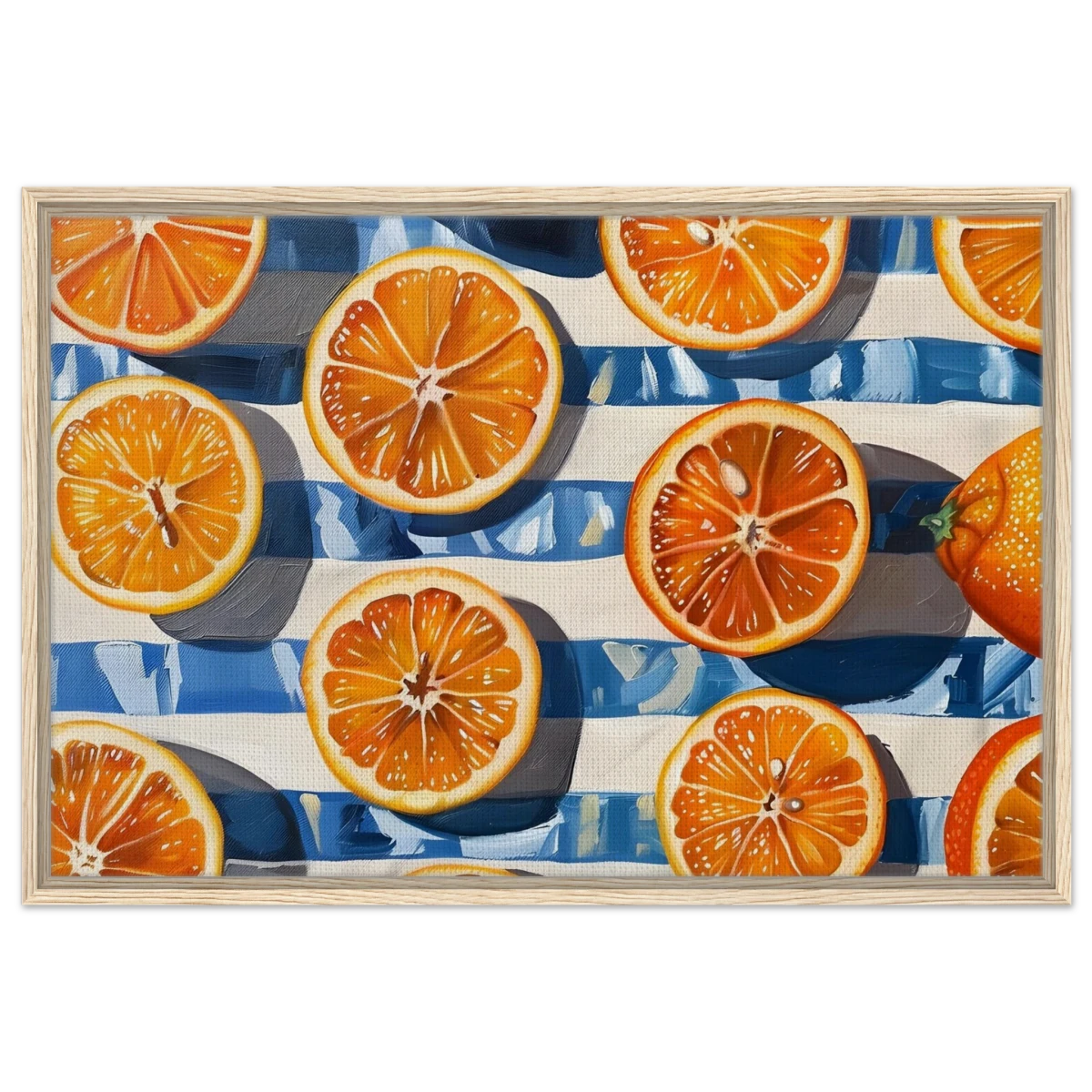 “Citrus Splash” | Wall Art Print - Framed Canvas - 60x90 cm / 24x36″ - Wood frame