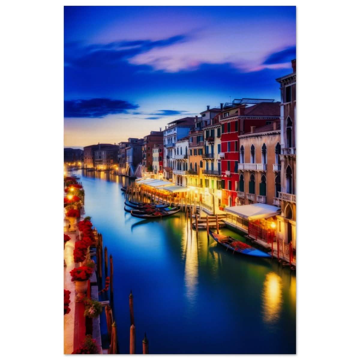 City Lights Venice Italy | Da Vinci City & Scenic Views wall art Print - Wood Prints - 40x60 cm / 16x24″ -