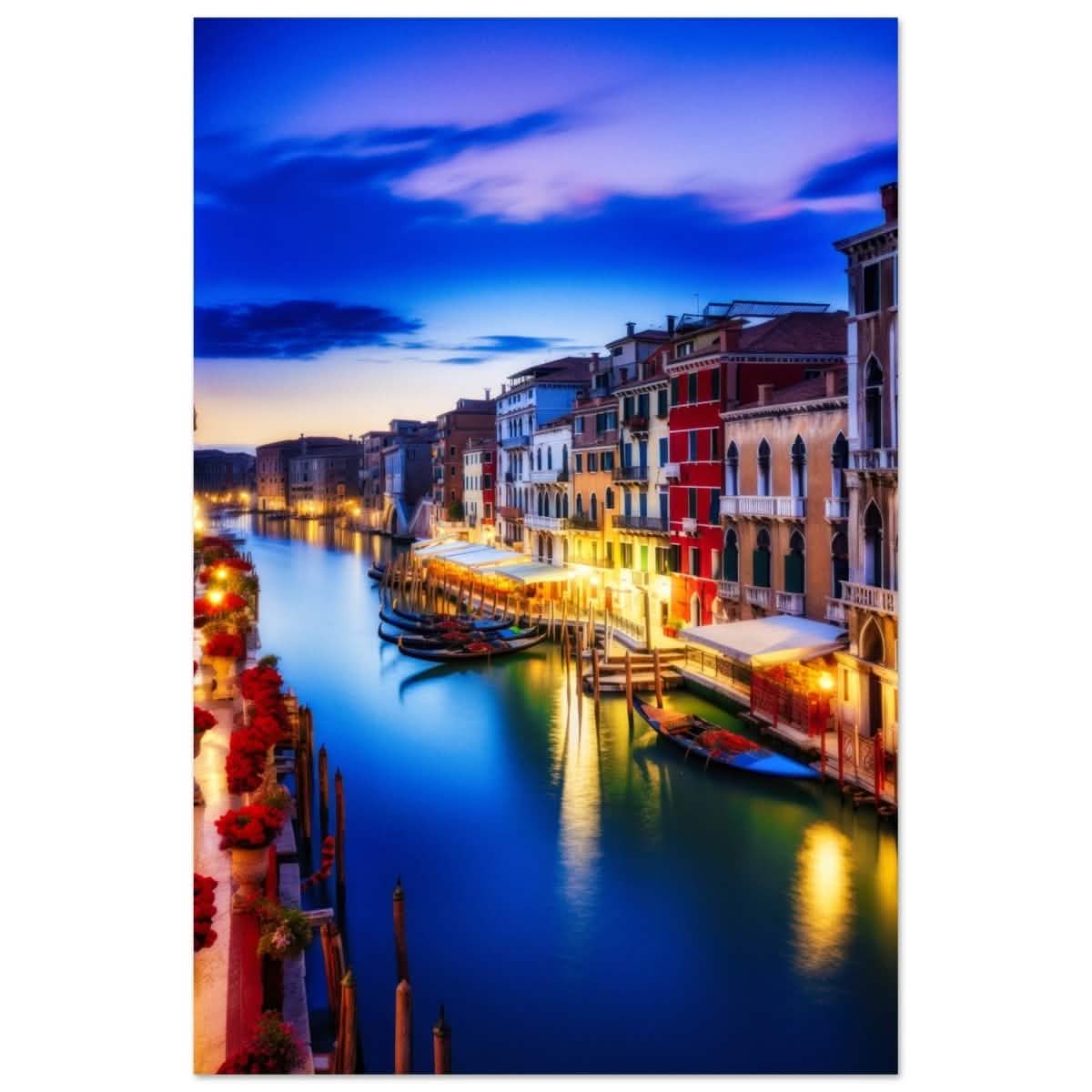 City Lights Venice Italy | Da Vinci City & Scenic Views wall art Print - Aluminum Print - 60x90 cm / 24x36″ -