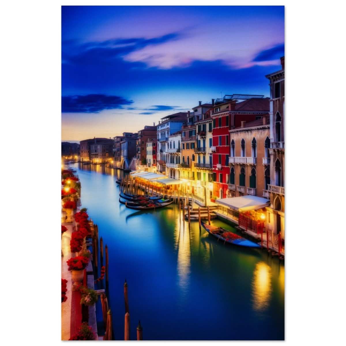 City Lights Venice Italy | Da Vinci City & Scenic Views wall art Print - Wood Prints - 30x45 cm / 12x18″ -