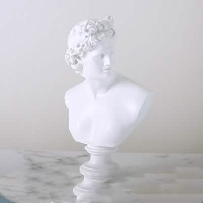 Classical Athena & Apollo Bust Sculptures – Modern Resin Artwork - Blue -