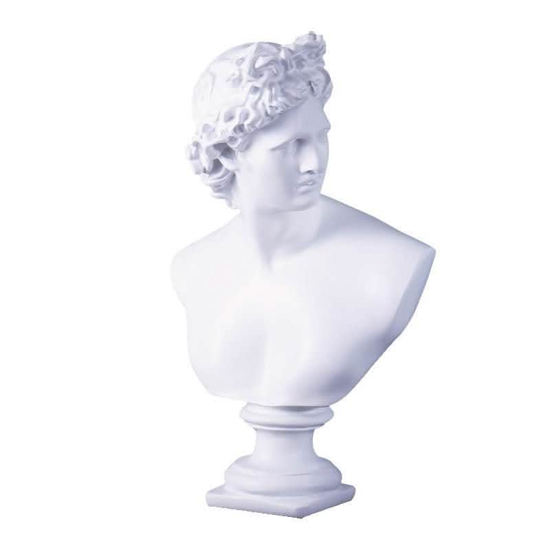 Classical Athena & Apollo Bust Sculptures – Modern Resin Artwork - White -