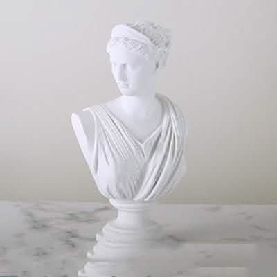 Classical Athena & Apollo Bust Sculptures – Modern Resin Artwork - Venus White -
