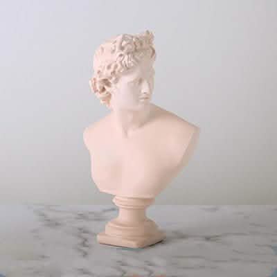 Classical Athena & Apollo Bust Sculptures – Modern Resin Artwork - Pink -
