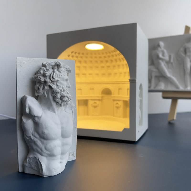 Classical Greek Bust Sculpture – Mythological Torso Décor - White -