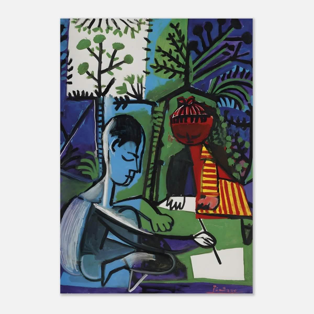 Claude and Paloma Playing by Pablo Picasso 1950 - Aluminum Print - 70x100 cm / 28x40″ -