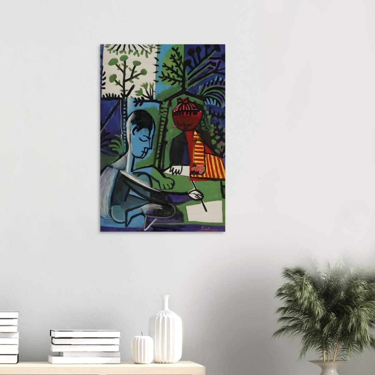 Claude and Paloma Playing by Pablo Picasso 1950 - Wood Prints - 50x75 cm / 20x30″ - 20 mm