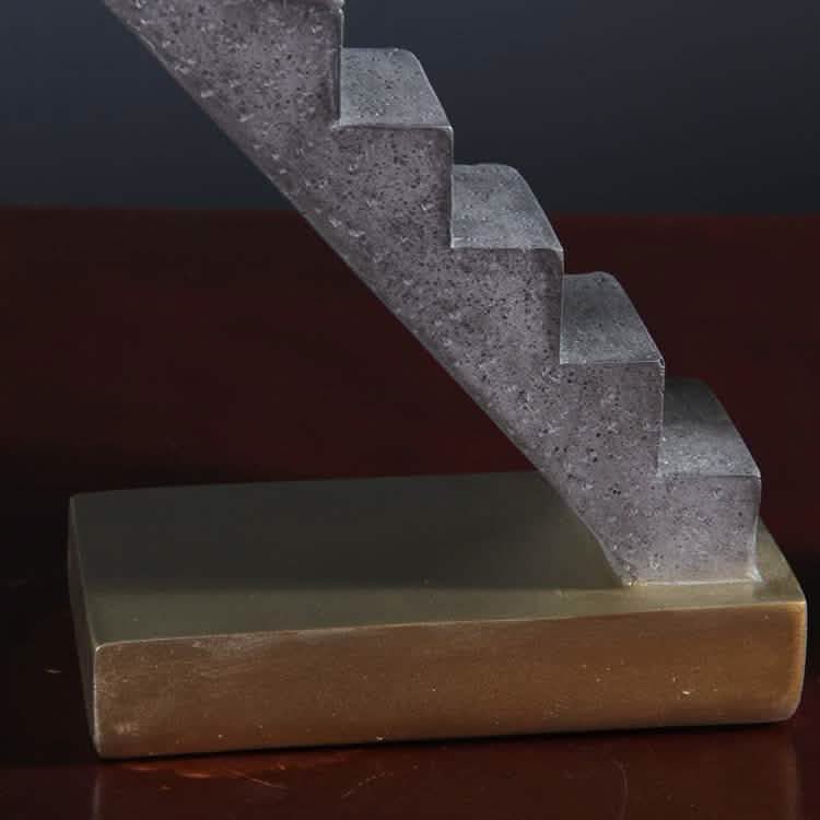 Climbing Thinker Sculpture – Modern Gold Abstract Art Décor - A -