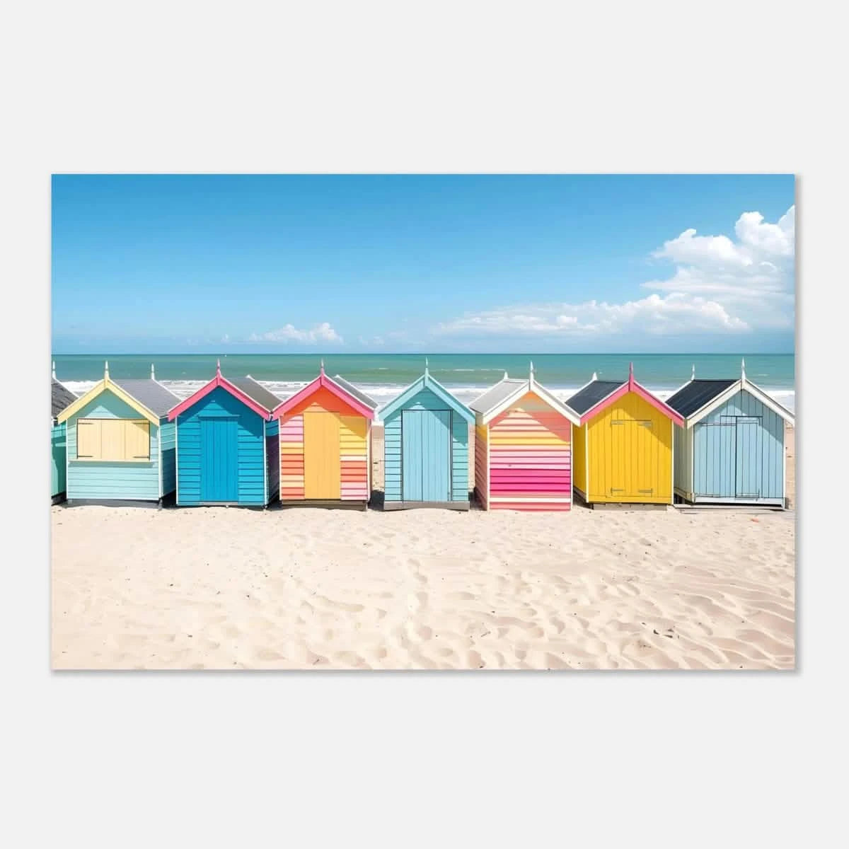 “Coastal Candy Huts” | Wall Art Print - Aluminum Print - 20x30 cm / 8x12″ -