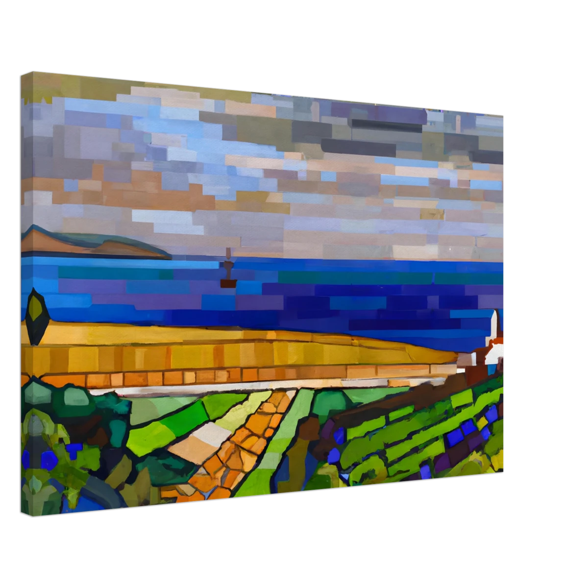 "Coastal Harmony" – A Modern Seascape | Abstract Geometric wall Art print - 50x75 cm / 20x30″ - Canvas -