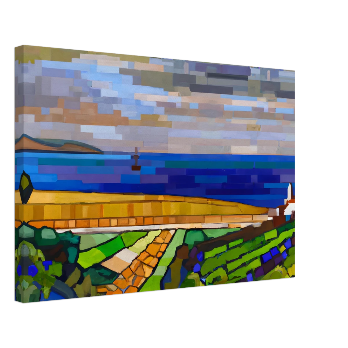 "Coastal Harmony" – A Modern Seascape | Abstract Geometric wall Art print - 40x60 cm / 16x24″ - Canvas -