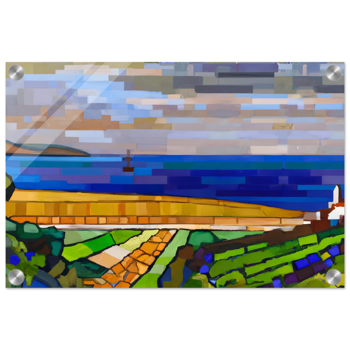 "Coastal Harmony" – A Modern Seascape | Abstract Geometric wall Art print - 30x45 cm / 12x18″ - Acrylic Print -