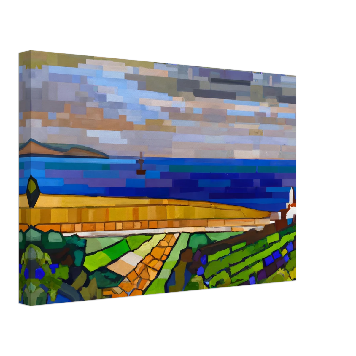 "Coastal Harmony" – A Modern Seascape | Abstract Geometric wall Art print - 30x45 cm / 12x18″ - Canvas -