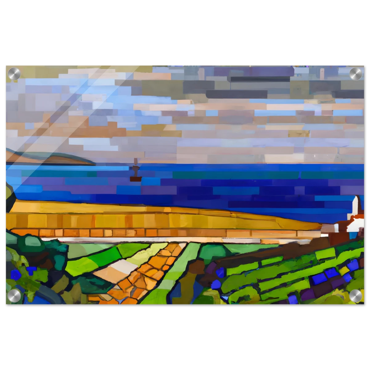 "Coastal Harmony" – A Modern Seascape | Abstract Geometric wall Art print - 40x60 cm / 16x24″ - Acrylic Print -