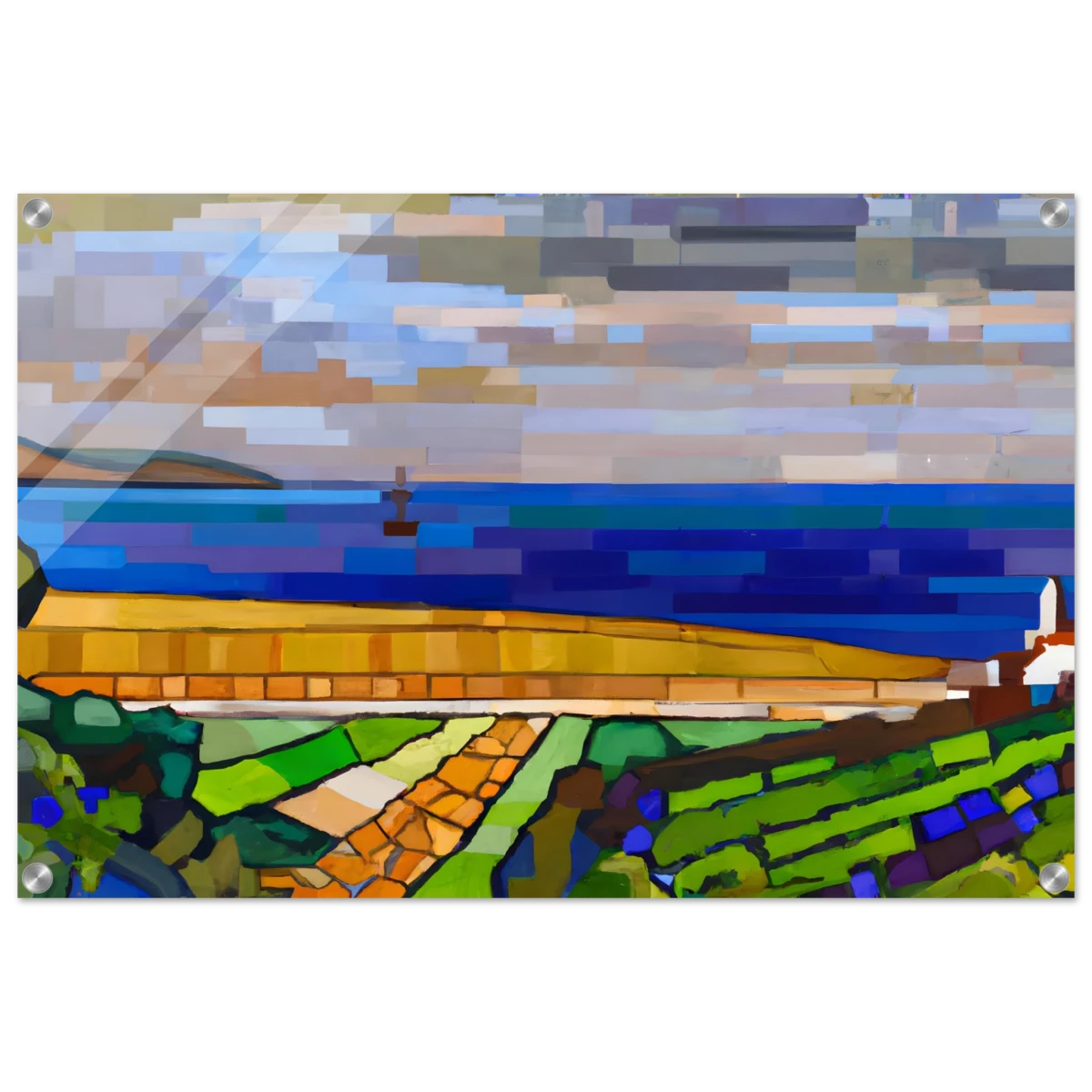 "Coastal Harmony" – A Modern Seascape | Abstract Geometric wall Art print - 50x75 cm / 20x30″ - Acrylic Print -