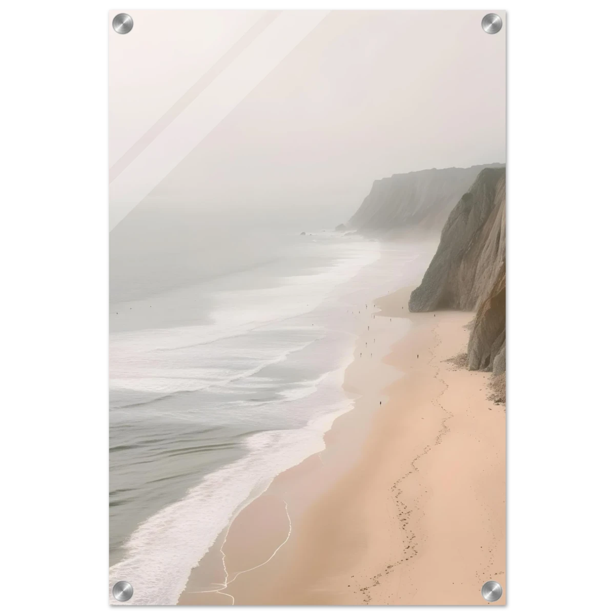 Coastal Reverie – Misty Cliffs & Gentle Shore Wall art print - Acrylic Print - 40x60 cm / 16x24″ -