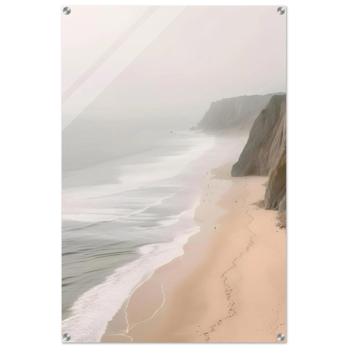 Coastal Reverie – Misty Cliffs & Gentle Shore Wall art print - Acrylic Print - 60x90 cm / 24x36″ -