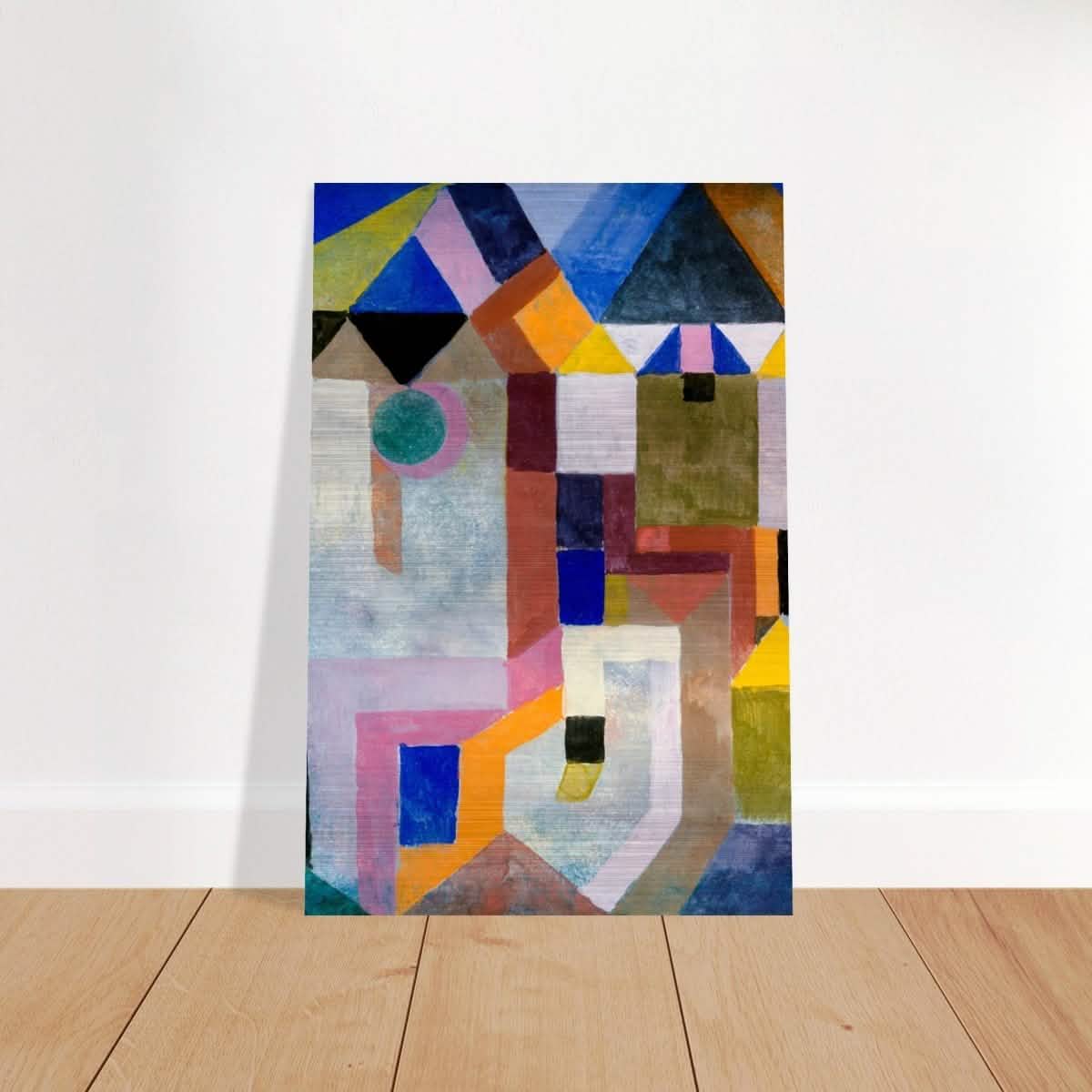 Colorful Architecture by Paul Klee - Brushed Aluminum Print - 50x75 cm / 20x30″ -