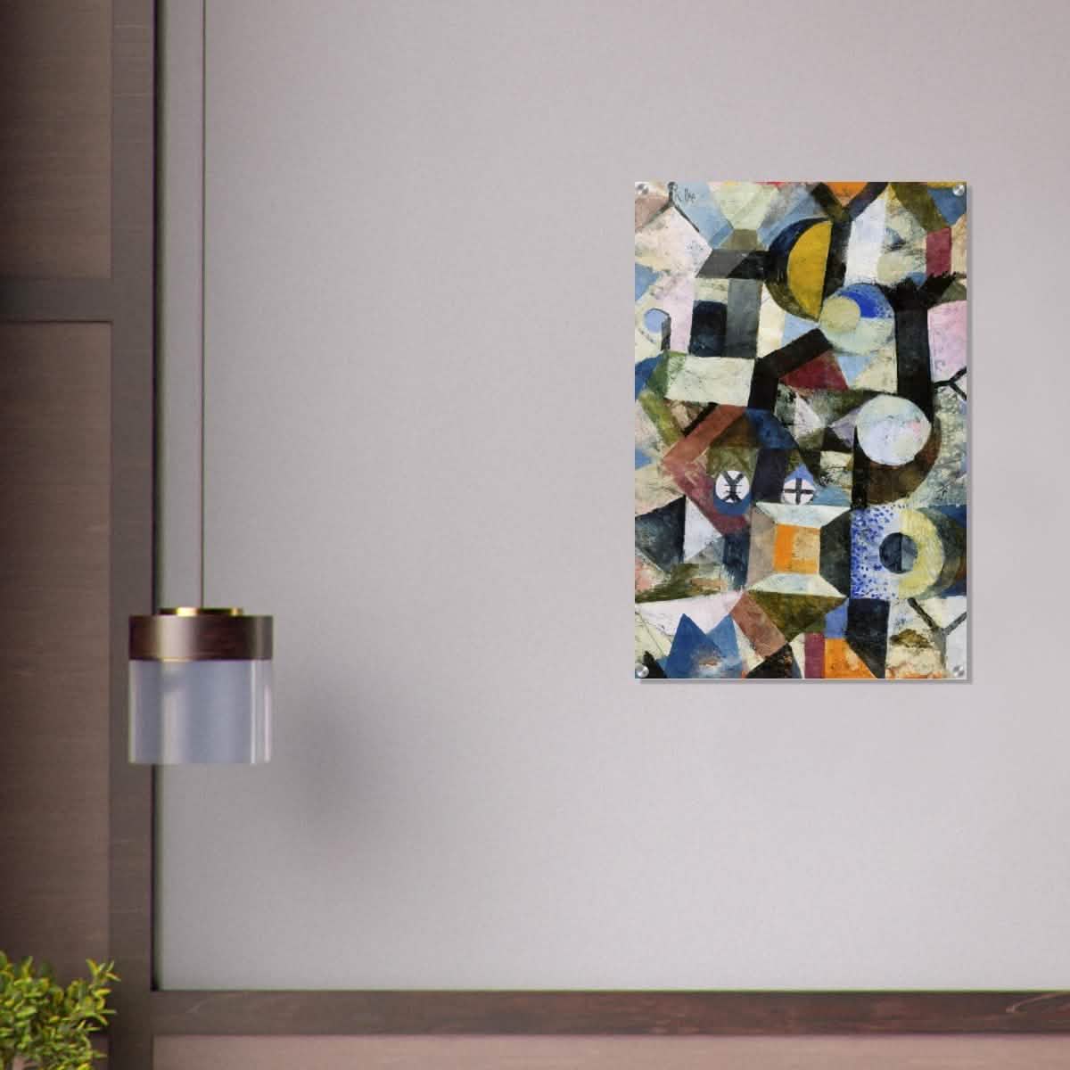 Composition with the Yellow Half - Moon and the Y by Paul Klee Abstract Wall art - Acrylic Print - 60x90 cm / 24x36″ -