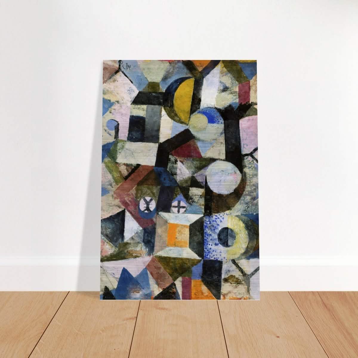 Composition with the Yellow Half - Moon and the Y by Paul Klee Abstract Wall art - Brushed Aluminum Print - 50x75 cm / 20x30″ -