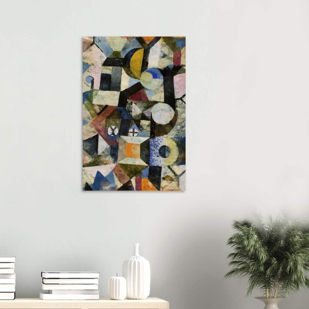 Composition with the Yellow Half - Moon and the Y by Paul Klee Abstract Wall art - Wood Prints - 50x75 cm / 20x30″ - 20 mm
