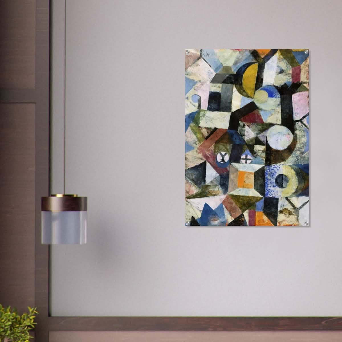 Composition with the Yellow Half - Moon and the Y by Paul Klee Abstract Wall art - Acrylic Print - 70x100 cm / 28x40″ -