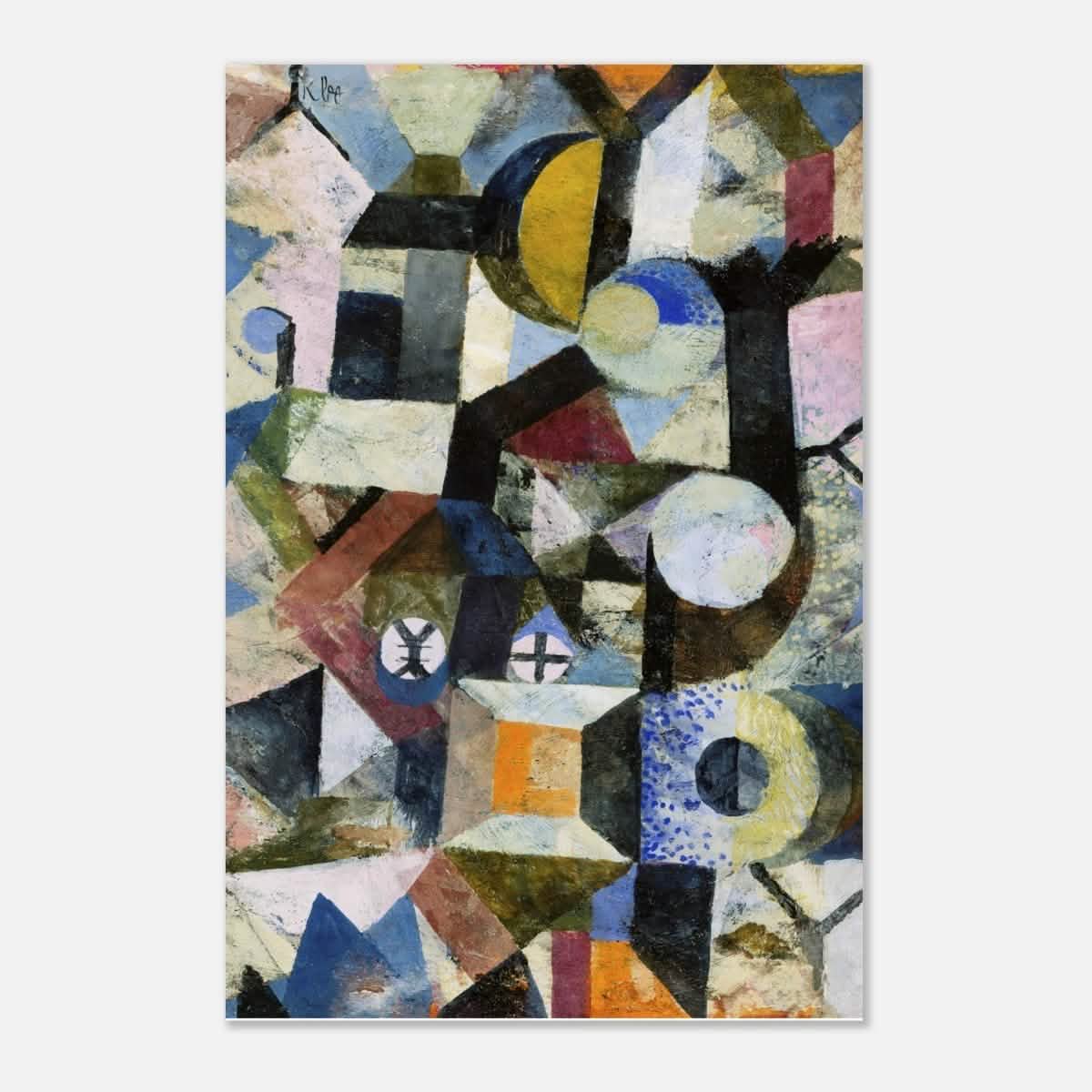Composition with the Yellow Half - Moon and the Y by Paul Klee Abstract Wall art - Aluminum Print - 30x45 cm / 12x18″ -
