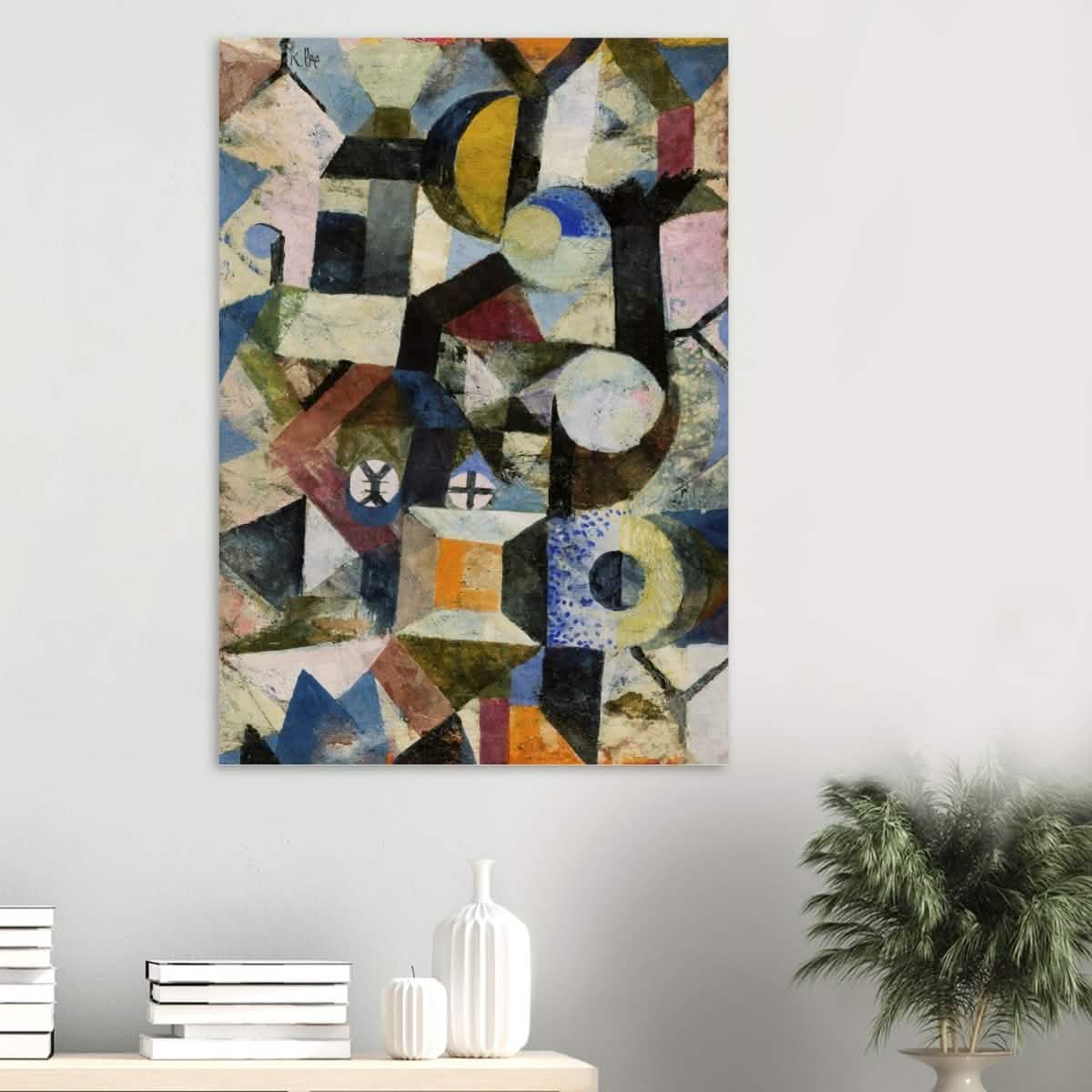Composition with the Yellow Half - Moon and the Y by Paul Klee Abstract Wall art - Wood Prints - 70x100 cm / 28x40″ - 20 mm